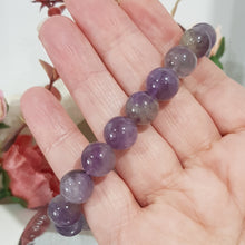 Load image into Gallery viewer, Amethyst natural crystal 10mm beaded Bracelet gemstone 8 inch B73