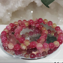 Load image into Gallery viewer, Watermelon Tourmaline Crystal 8mm Beaded Bracelet Gemstonecelet 7.5 inch B68