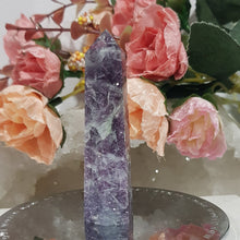 Load image into Gallery viewer, Unicorn Stone - Pink Tourmaline Lepidolite Smokey Quartz crystal point gemstone 75mm 2