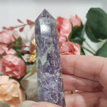 Load image into Gallery viewer, Unicorn Stone - Pink Tourmaline Lepidolite Smokey Quartz crystal point gemstone 75mm 2