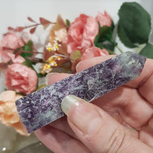 Load image into Gallery viewer, Unicorn Stone - Pink Tourmaline Lepidolite Smokey Quartz crystal point gemstone 75mm 2
