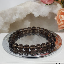 Load image into Gallery viewer, Smokey Quartz Crystal Bracelet 8mm gemstone beaded Bracelet 8 inch B82