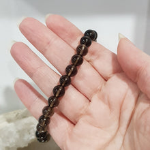 Load image into Gallery viewer, Smokey Quartz Crystal Bracelet 8mm gemstone beaded Bracelet 8.5 inch B83