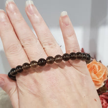 Load image into Gallery viewer, Smokey Quartz Crystal Bracelet 8mm gemstone beaded Bracelet 8.5 inch B83