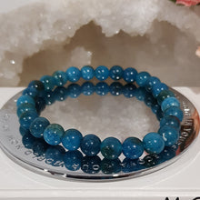 Load image into Gallery viewer, Apatite Crystal Bracelet 8mm gemstone beaded Bracelet 8.5 inch B90