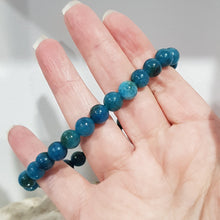 Load image into Gallery viewer, Apatite Crystal Bracelet 8mm gemstone beaded Bracelet 8.5 inch B90