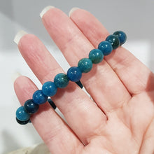 Load image into Gallery viewer, Apatite Crystal Bracelet 8mm gemstone beaded Bracelet 7 - 7.5 inch B91