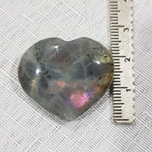 Load image into Gallery viewer, Heart labradorite purple flash crystal carving gemstone 28mm 4