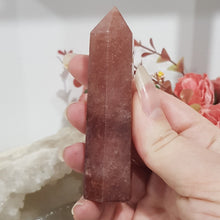 Load image into Gallery viewer, Strawberry Quartz crystal point tower gemstone stone 94mm 1