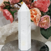 Load image into Gallery viewer, White Agate Crystal Point Tower Gemstone Stone 90mm 1