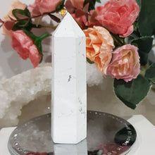 Load image into Gallery viewer, White Agate Crystal Point Tower Gemstone Stone 90mm 1