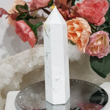 Load image into Gallery viewer, White Agate Crystal Point Tower Gemstone Stone 90mm 1