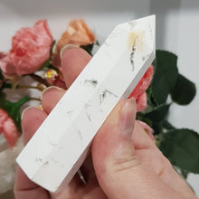 Load image into Gallery viewer, White Agate Crystal Point Tower Gemstone Stone 90mm 1