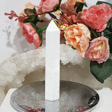 Load image into Gallery viewer, White Agate Crystal Point Tower Gemstone Stone 80mm 3