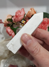 Load image into Gallery viewer, White Agate Crystal Point Tower Gemstone Stone 80mm 3