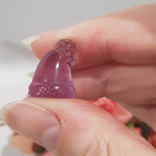 Load image into Gallery viewer, Mini Collectables crystal carving SANTA HAT fluorite gemstone 15mm 349