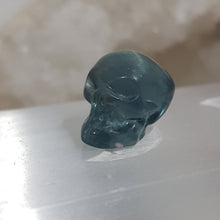 Load image into Gallery viewer, Mini Collectables crystal carving SKULL fluorite gemstone 15mm 350