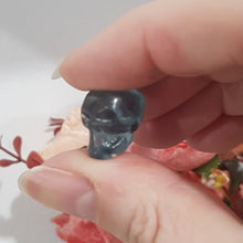 Load image into Gallery viewer, Mini Collectables crystal carving SKULL fluorite gemstone 15mm 350