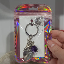 Load image into Gallery viewer, Keyring WITCHY STYLE with Amethyst Crystal Bead key ring | Inspires intuition