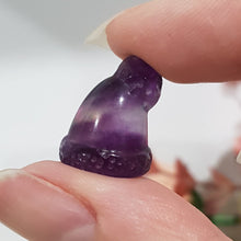 Load image into Gallery viewer, Mini Collectables crystal carving SANTA HAT fluorite gemstone 15mm 407