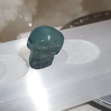 Load image into Gallery viewer, Mini Collectables crystal carving SKULL fluorite gemstone 15mm 491