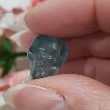 Load image into Gallery viewer, Mini Collectables crystal carving SKULL fluorite gemstone 15mm 491