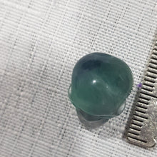 Load image into Gallery viewer, Mini Collectables crystal carving SKULL fluorite gemstone 15mm 491