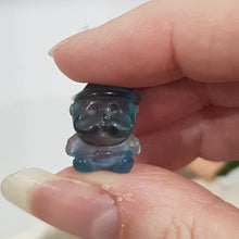 Load image into Gallery viewer, Mini Collectables crystal carving SANTA fluorite gemstone 18mm 579