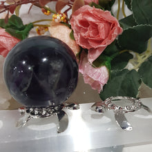 Load image into Gallery viewer, Sphere stand TURTLE silver metal stand 40mm