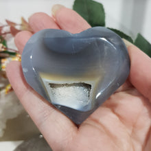 Load image into Gallery viewer, Druzy Agate Heart Crystal Carving Stone 65mm 10