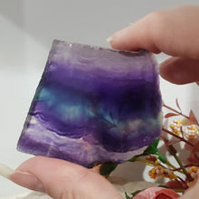 Load image into Gallery viewer, Fluorite slab crystal carving stone 60mm 2