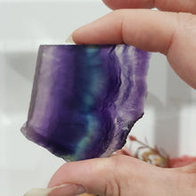 Load image into Gallery viewer, Fluorite slab crystal carving stone 60mm 2