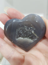 Load image into Gallery viewer, Druzy Agate Heart Crystal Carving Stone 60mm 12