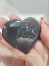 Load image into Gallery viewer, Druzy Agate Heart Crystal Carving Stone 60mm 12