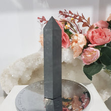 Load image into Gallery viewer, Shungite Crystal Point Tower Stone 95mm 1