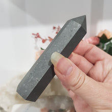 Load image into Gallery viewer, Shungite Crystal Point Tower Stone 95mm 1