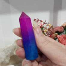 Load image into Gallery viewer, Titanium Aura Quartz Crystal Point Tower Stone 70mm 1
