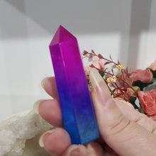 Load image into Gallery viewer, Titanium Aura Quartz Crystal Point Tower Stone 70mm 1