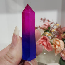 Load image into Gallery viewer, Titanium Aura Quartz Crystal Point Tower Stone 65mm 3