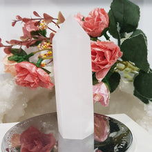 Load image into Gallery viewer, Pink Calcite Crystal Point Tower Stone 85mm 3