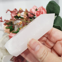 Load image into Gallery viewer, Pink Calcite Crystal Point Tower Stone 85mm 3