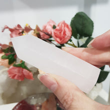 Load image into Gallery viewer, Pink Calcite Crystal Point Tower Stone 85mm 3