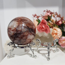 Load image into Gallery viewer, Sphere Stand SILVER alloy ornate 50mm