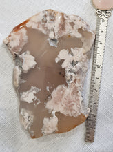 Load image into Gallery viewer, Flower Agate Crystal Slab on Gold Stand 100mm 1 Beautiful!