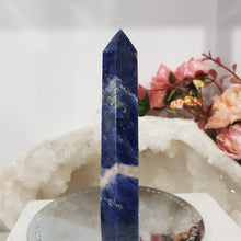Load image into Gallery viewer, Sodalite Point Tower Crystal Carving Stone 100mm 9 | Emotional Balance