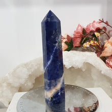 Load image into Gallery viewer, Sodalite Point Tower Crystal Carving Stone 100mm 9 | Emotional Balance