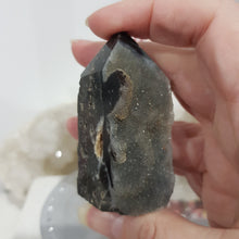 Load image into Gallery viewer, Black Sphalerite Crystal Point Tower Stone 65mm 7