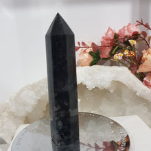 Load image into Gallery viewer, Tourmaline in Quartz Crystal Point Tower Gemstone Stone 96mm 6