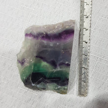 Load image into Gallery viewer, Fluorite slab crystal carving on stand stone 60mm 1