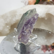 Load image into Gallery viewer, Fluorite slab crystal carving on stand stone 60mm 1